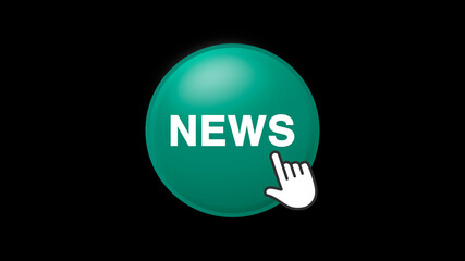 News Text Button Click on Black Background