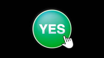 Yes Button Click on Black Background