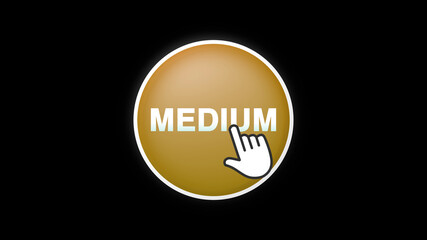 Medium Button Click on Black Background