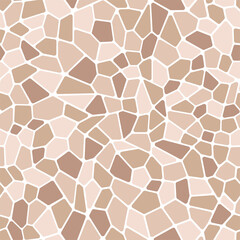 Vector background mosaic. Monochrome stained glass. Chaotic brown shards