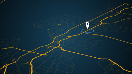 3d rendering of black background with GPS navigator.