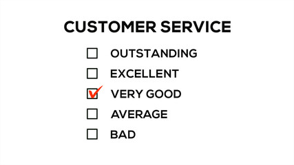 Customer Service Review Square Check List on White Background