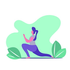 woman doing stretching vector sport
