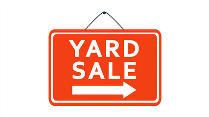 Yard Sale Sign on White Background