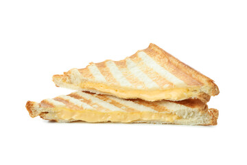 Tasty grilled sandwich isolated on white background