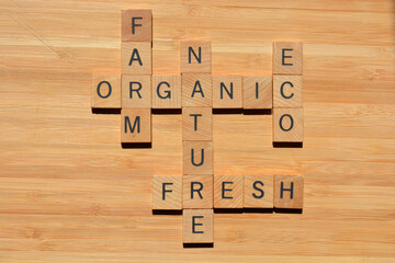 Organic, farm, fresh, nature, eco, crossword