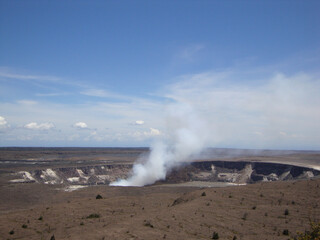 Landscape view of a volcano at Volcanoes National Park on Kona, the Big Island of Hawaii