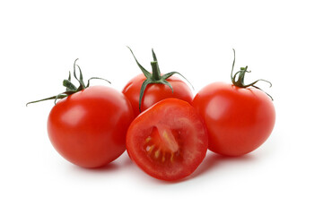Fresh cherry tomatoes isolated on white background