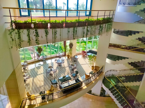 Beldibi, Kemer, Antalya, Turkey - May 11, 2021: The territory of the Rixos Beldibi hotel