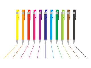Colorful pen vector art カラフルなボールペン
