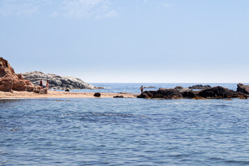 rocky coast in the north of spain on a clear summer day