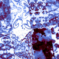 Sea Brush Signs. Tiles Watercolor. Purple Grunge