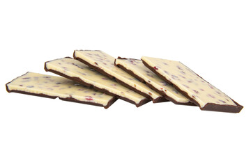 Dark and white chocolate bar isolated on the white background