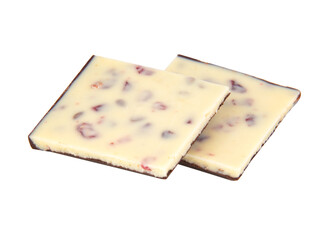 Dark and white chocolate bar isolated on the white background
