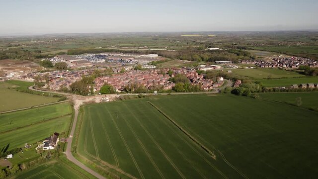 Meon Vale Village And Industrial Site Warwickshire Aerial View Spring Season 2021