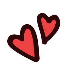 Hearts. illustration. Cartoon style sketch love. Hand outline drawing. Funny cute background illustration. vector