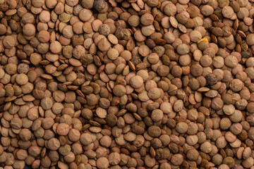 Food texture of green dry lentil.