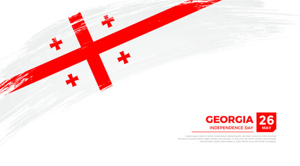 Flag of Georgia country. Happy Independence day of Georgia background with grunge brush flag illustration