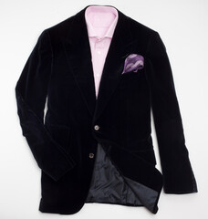 Man velvet jacket and shirt