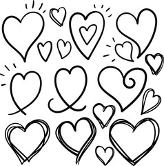 scribble heart shaped doodle clipart