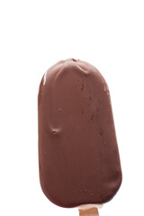 Ice-cream on stick, vanilla ice cream covered by chocolate