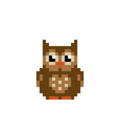 owl pixels. Vector illustration of a cross stitch pattern.