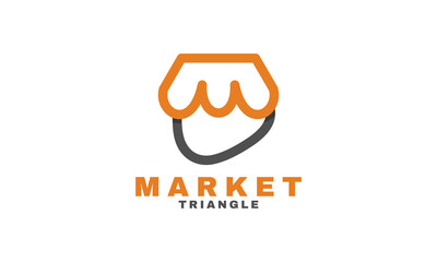 abstract triangle Market shop line icon design