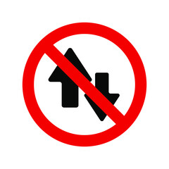 No two way traffic ahead sign	