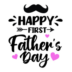 Happy Fathers Day calligraphy. My first Fathers day light banner. Happy father`s day lettering background. Daddy vector design 