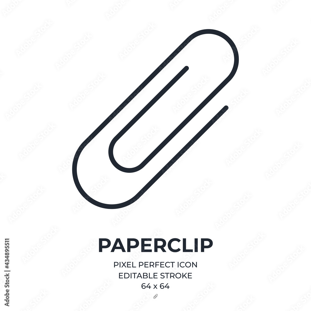 Canvas Prints paperclip editable stroke outline icon isolated on white background flat vector illustration. pixel 