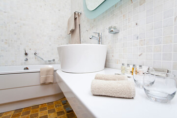 Naklejka na ściany i meble bathroom with tiles