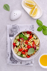 Salad of fresh vegetables with chickpeas