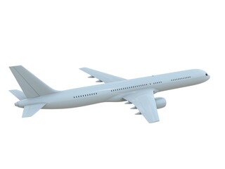 Fototapeta na wymiar Commercial Passenger Plane in Air on White Aviation Cargo Service