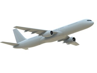 Commercial Passenger Plane in Air on White Aviation Cargo Service