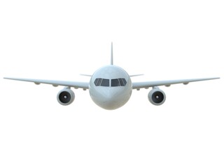 Naklejka premium Commercial&nbsp;Passenger Plane in Air&nbsp;on White Aviation Cargo Service