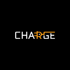 Fototapeta na wymiar Charge lettering, business logo design.