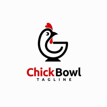Chick logo with bowl concept