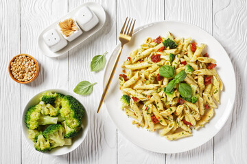 tasty Broccoli pesto pasta on a plate