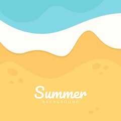 Summer Background with Simple Top View Beach Illustration - EPS 10 Vector