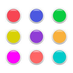 Buttons on white background, vector illustration
