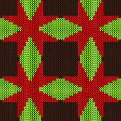 Knitted plaid seamless pattern. Vector illustration