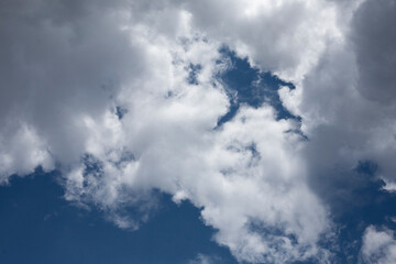 White clouds in the blue sky
