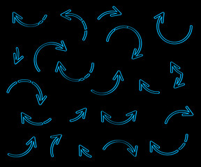 Set of different arrows. Collection. Vector illustration.