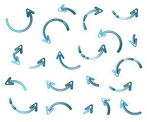 Arrows on a white background. Sketch. Vector illustration.