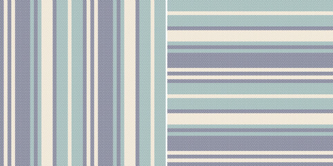 Stripe pattern in blue, green, beige. Herringbone geometric vertical and horizontal lines for dress, trousers, pyjamas, shirt, other modern spring summer autumn winter fashion textile print.