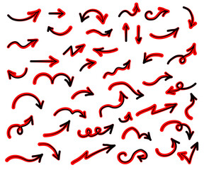 A set of different arrows. Collection. Vector illustration.