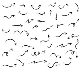 Arrows on a white background. Sketch. Vector illustration.