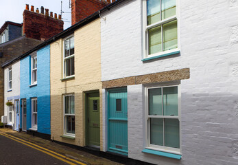 Fototapeta na wymiar Colourful English Terraced Houses