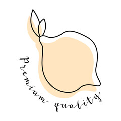 Juicy lemon and lime. Fresh fruit, healthy organic food. Premium quality. Buy local product. Vector line illustration, linear icon. Perfect for logo, stamp, brand, mark