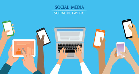 Social Media Social Networking Digital Device Browsing Concept